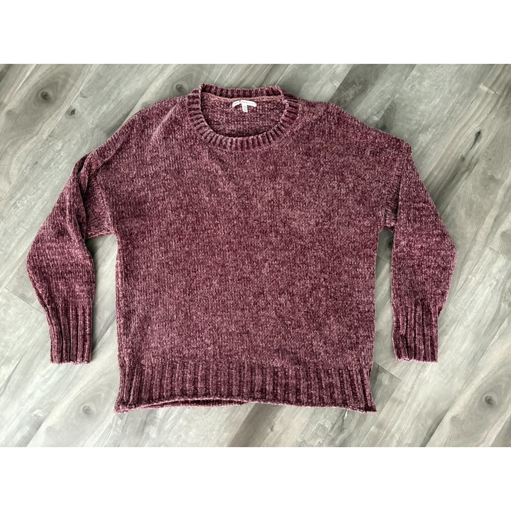 Seven7 Women's XL Mauve Pink Chenille Sweater Soft Fuzzy Cozy Pullover Knit